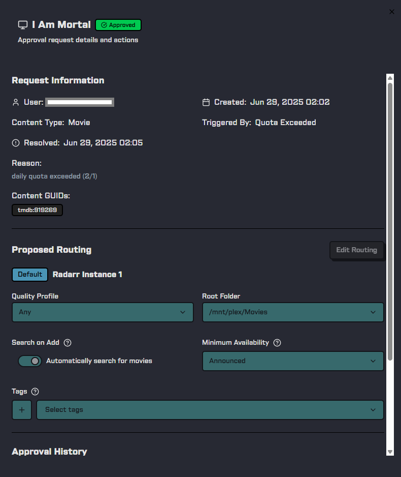 Approval Details Modal