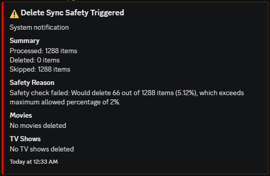 Delete Sync Error Notification