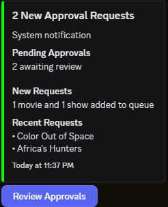 Discord New Approval Notification