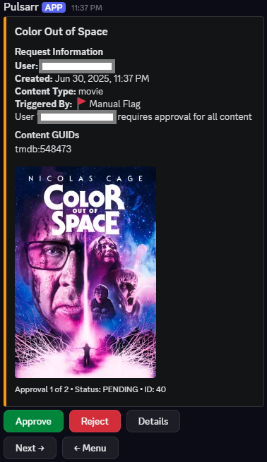 Discord Approval Request View