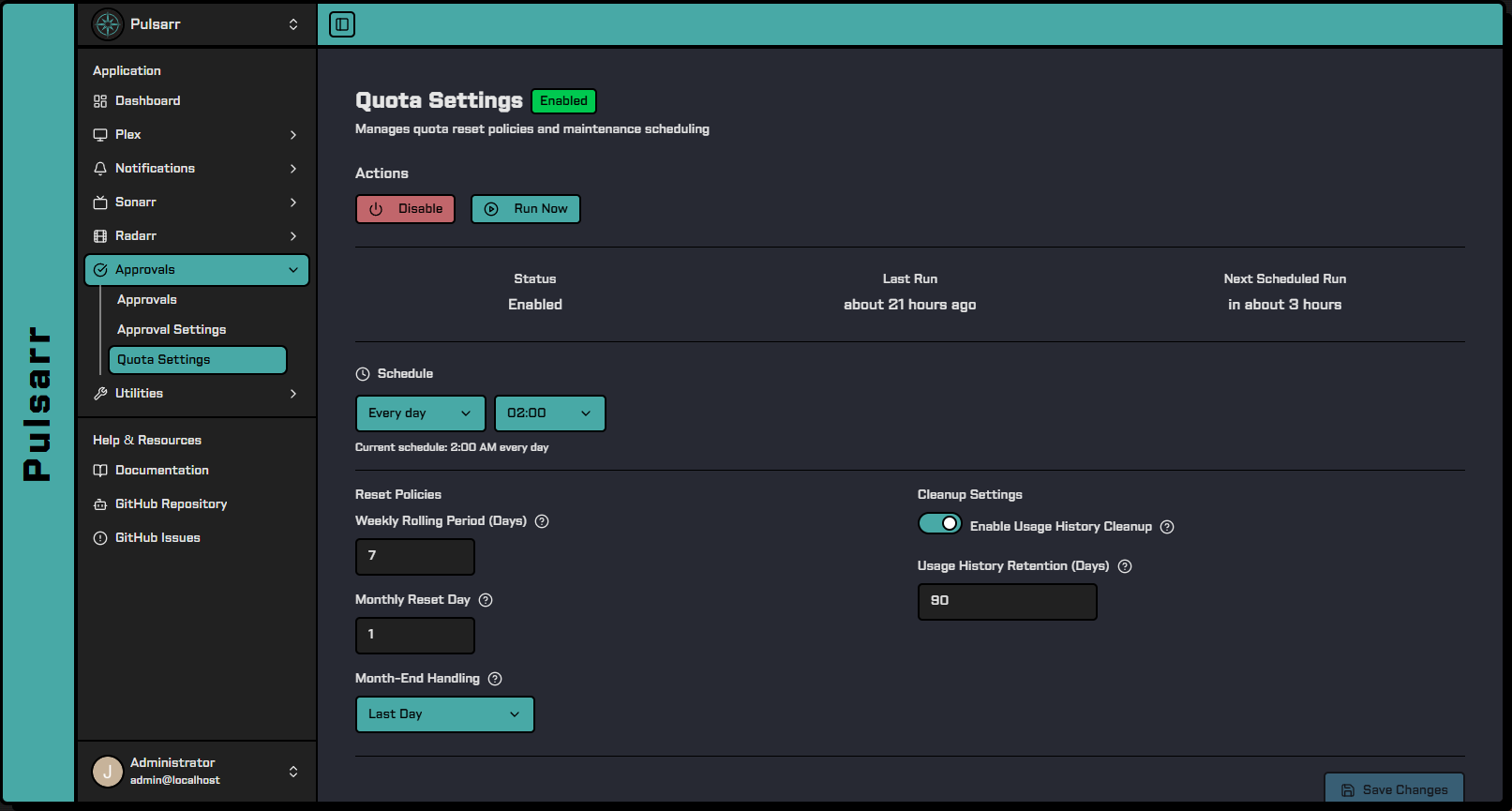 User Quota Configuration